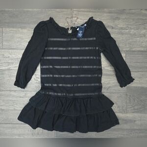 Chaps Black Ruffled Casual Dress